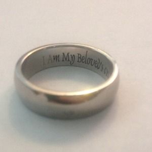 Men's engraved sterling silver promise ring