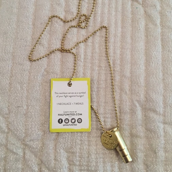 Jewelry - 🔫 Half United Fighting Hunger Necklace, Gold tone