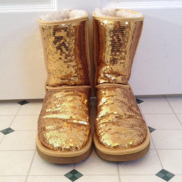 Gold Sequin Short Uggs