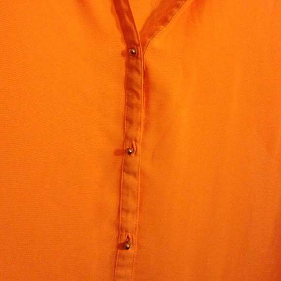**not for sale** Orange sheer blouse with  cami - Picture 2 of 3