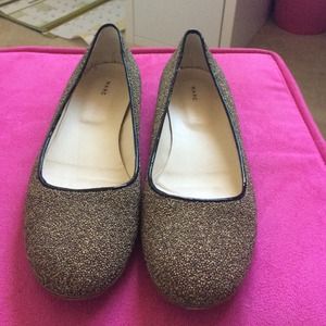 Marc by Marc Jacobs gold sparkle flats.