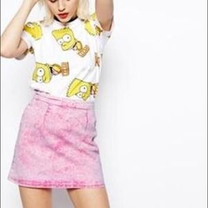 ASOS Pink Acid Wash Skirt