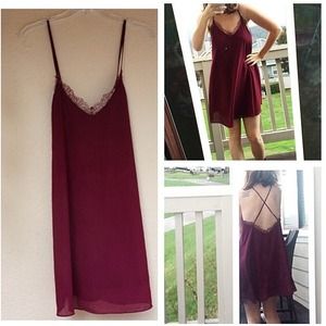 Maroon chiffon dress