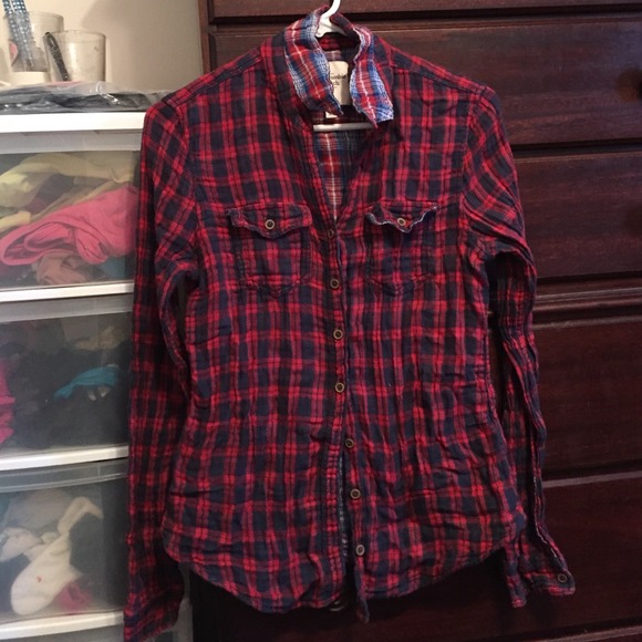 Abercrombie plaid flannel top women's M