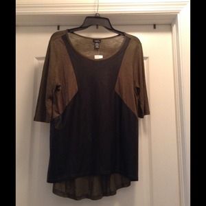 SOLD!!!Army green with black 3/4 sleeve shirt