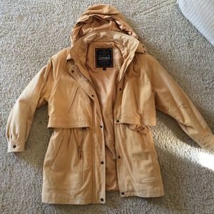 Worn 2x soft lined leather coat