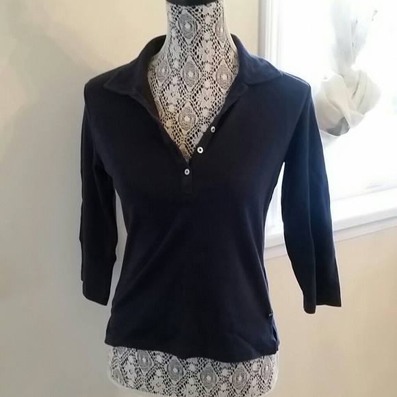 Blue Abercrombie & Fitch 3/4 Sleeve Top