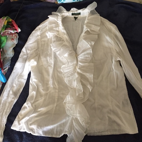 White blouse ralph lauren size 16