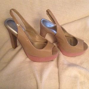 Peep toe sling backs