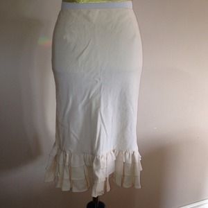 Pale yellow ruffle bottom skirt