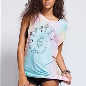 UNIF Mushroom Daze tie-dye shirt dress Dolls Kill
