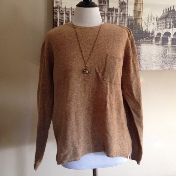 Wool blend tan sweater *small defect see pictures!