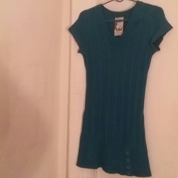 Red Paint Green sweater dress