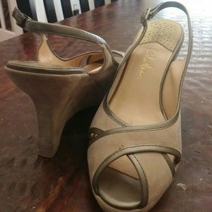 Tan swede wedge Cole Haan Nike air size 7