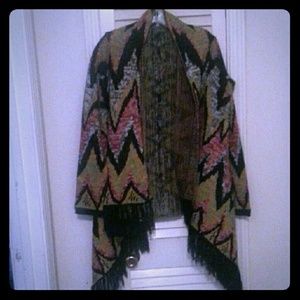 Aztec printed poncho/kimono