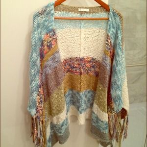 SOLD Cozy Indah Sahara Fringe Shawl