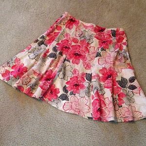 A-line Flounce Large Floral Print Skirt