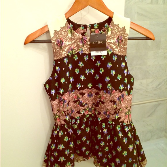 Topshop Peplum Hem Top