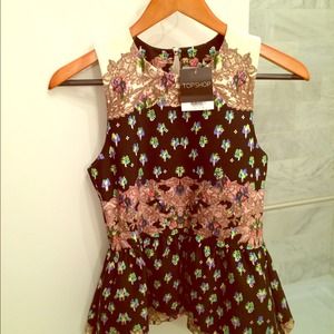 Topshop Peplum Hem Top