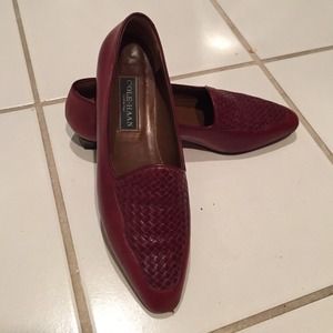 Cole Haan dark red leather loafers