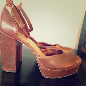 H&M brown chunky heels