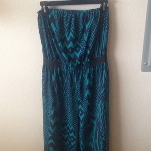 Blue and black romper