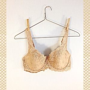 Tan Lacey Bra