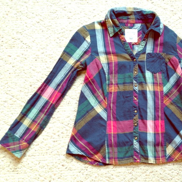 Plaid Button Up Multicolor
