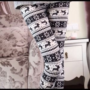 Reindeer and snowflake leggings