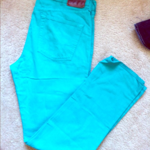 Turquoise bullhead skinny jeans