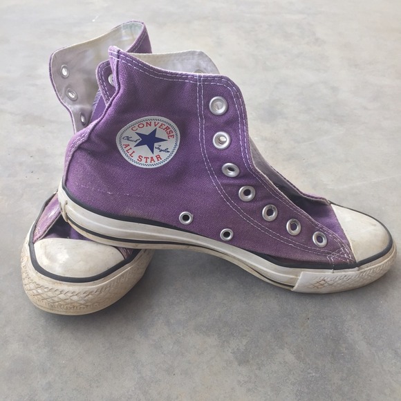 Purple Converse Hi-Tops (No Laces)