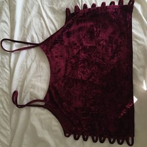 Maroon velvet tank