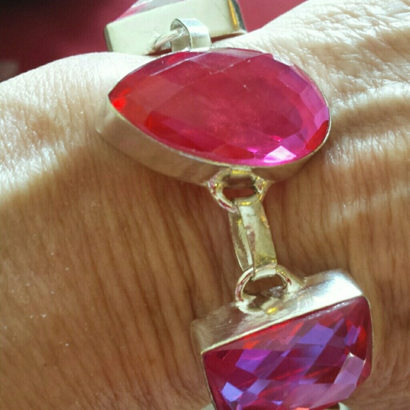 Pink Rainbow Quartz Bracelet - Picture 2 of 2