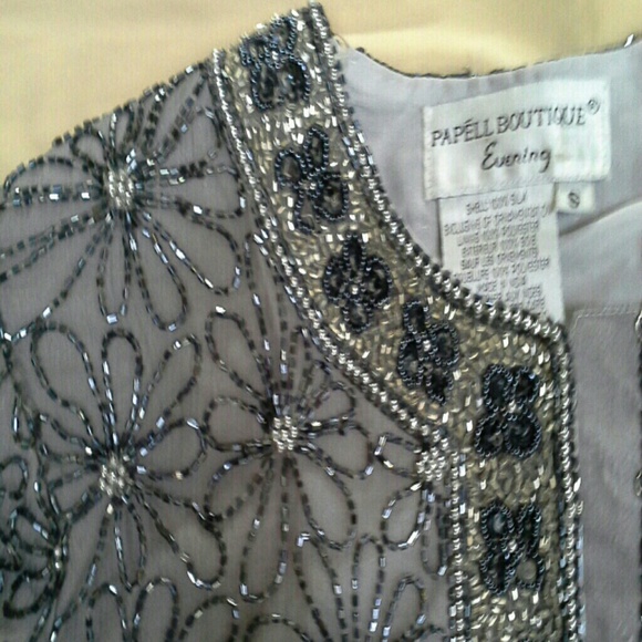 Fantastic nwt sequin top blue on gray fully lined - Picture 3 of 3