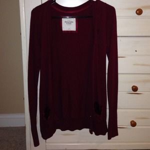 Maroon Abercrombie & Fitch Cardigan
