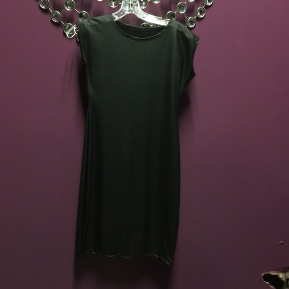 Black faux leather dress