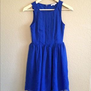 Royal Blue A-line Chiffon Dress