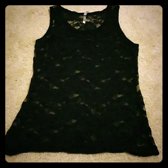 Black lace tank top