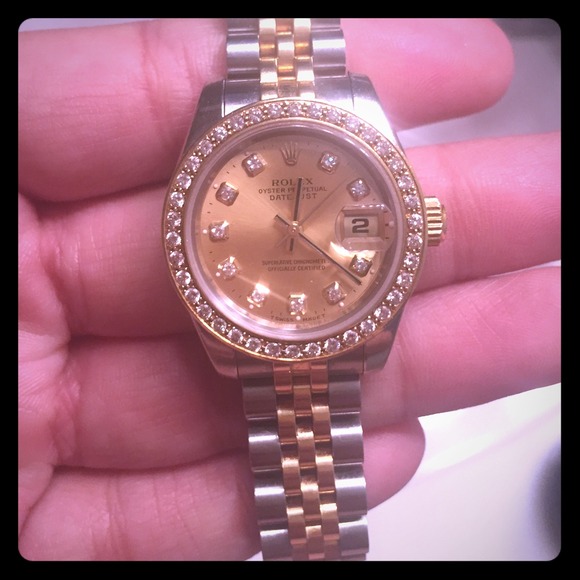 Two tone Rolex with diamond bezel - Picture 1 of 3