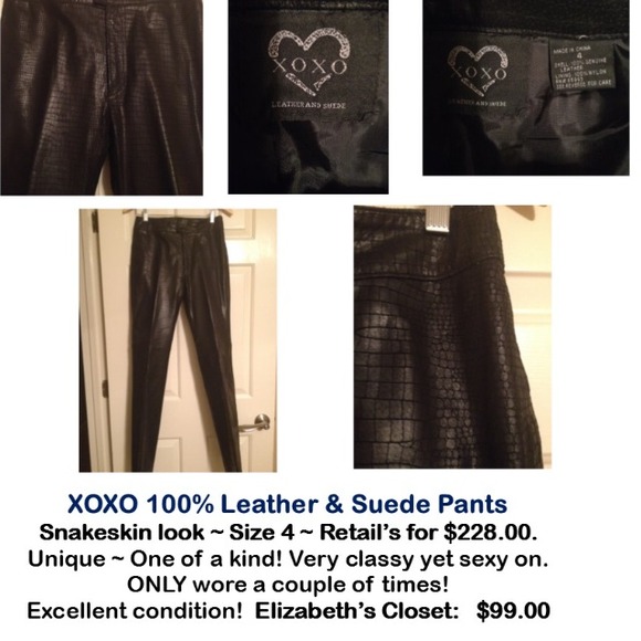 JUST REDUCED by $15 XOXO 100% Leather & Suede Pant