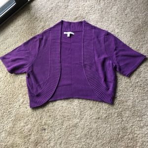 Cropped purple cardigan