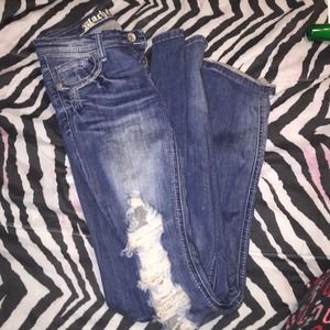 skinny ripped jeans . sz 1