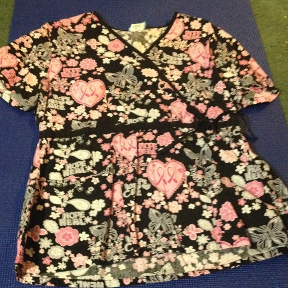Nursing Scrub top! Breast Cancer Awareness!