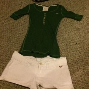 Bundle of hollister shorts and shirt 😊