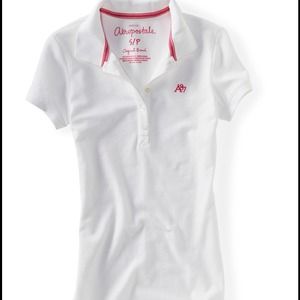 Aeropostale Women's White Polo