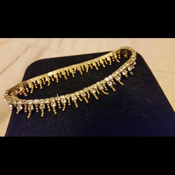Gold tone ankle bracelet