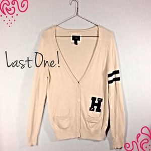 Cream Varsity Cardigan