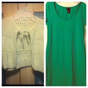 Green dress/poncho bundle
