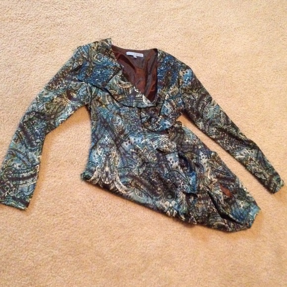 Wrap Print Dress - Picture 2 of 2