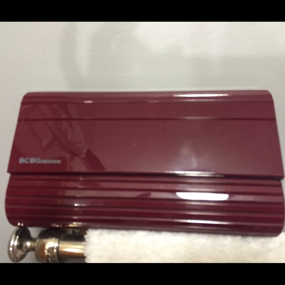 BCBG Cranberry Hard Case Clutch